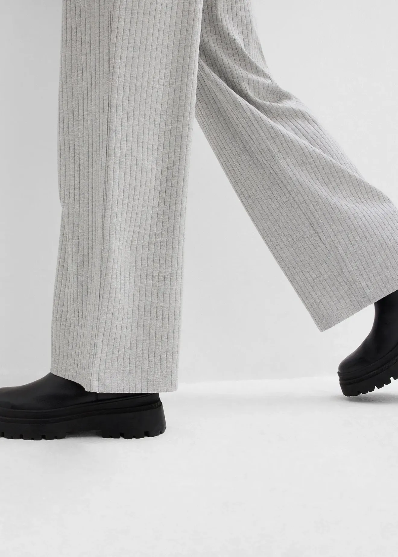 bonprix Lot de 2 pantalons en jersey côtelé|Femme Pantalons