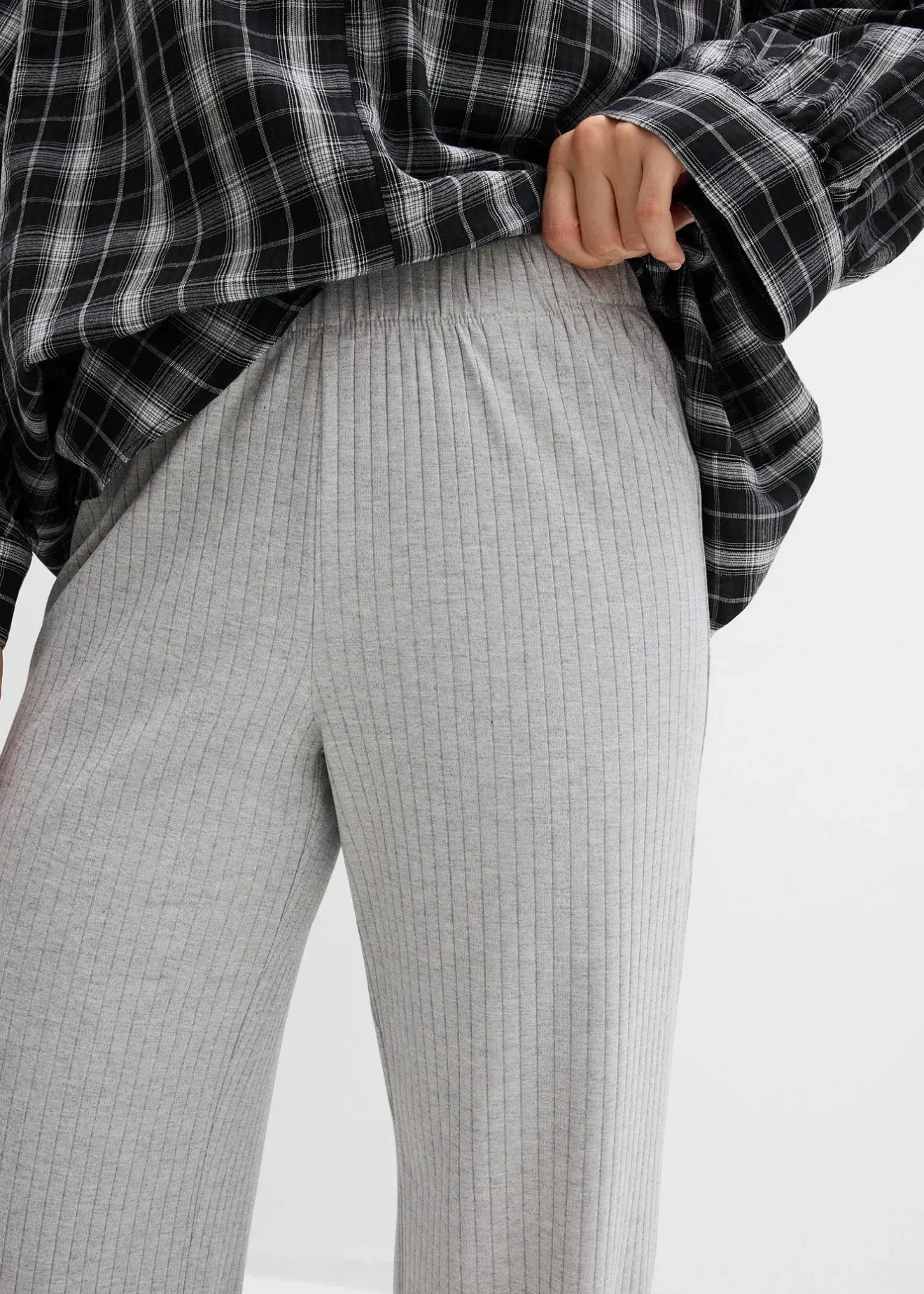 bonprix Lot de 2 pantalons en jersey côtelé|Femme Pantalons