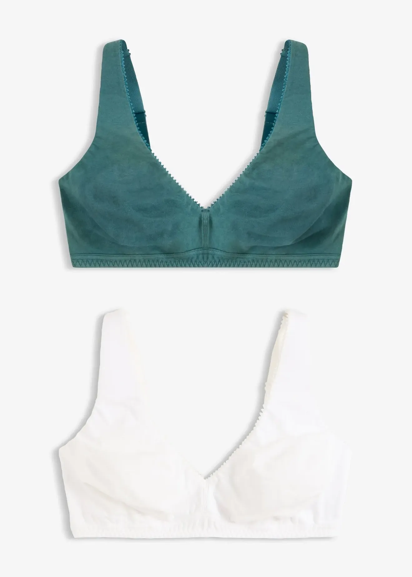 bonprix Lot de 2 soutiens-gorge bralette coton sans armatures|Femme Grands Bonnets D-H