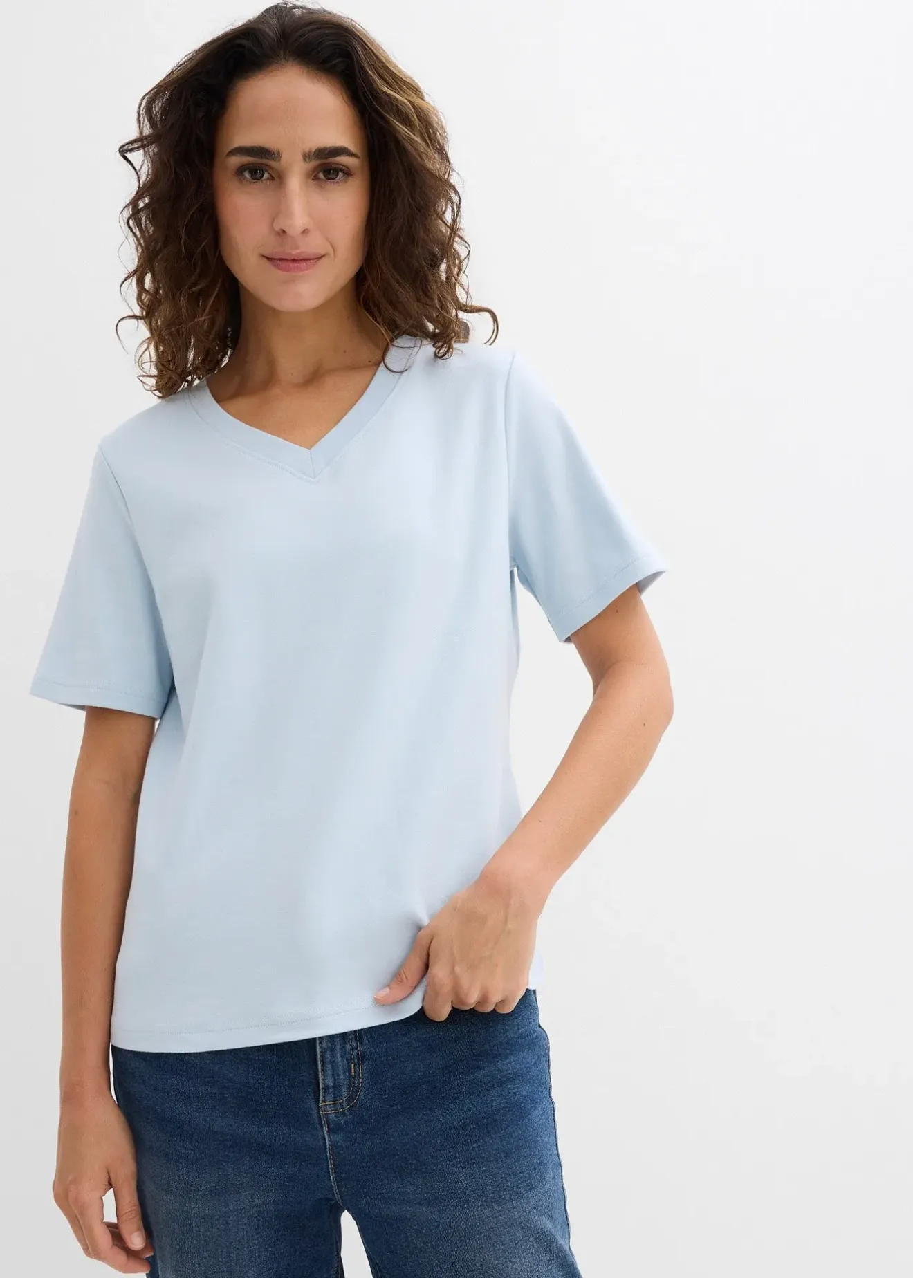 bonprix Lot de 2 T-shirts en jersey épais 100% coton|Femme Basiques|T-Shirts & Tops