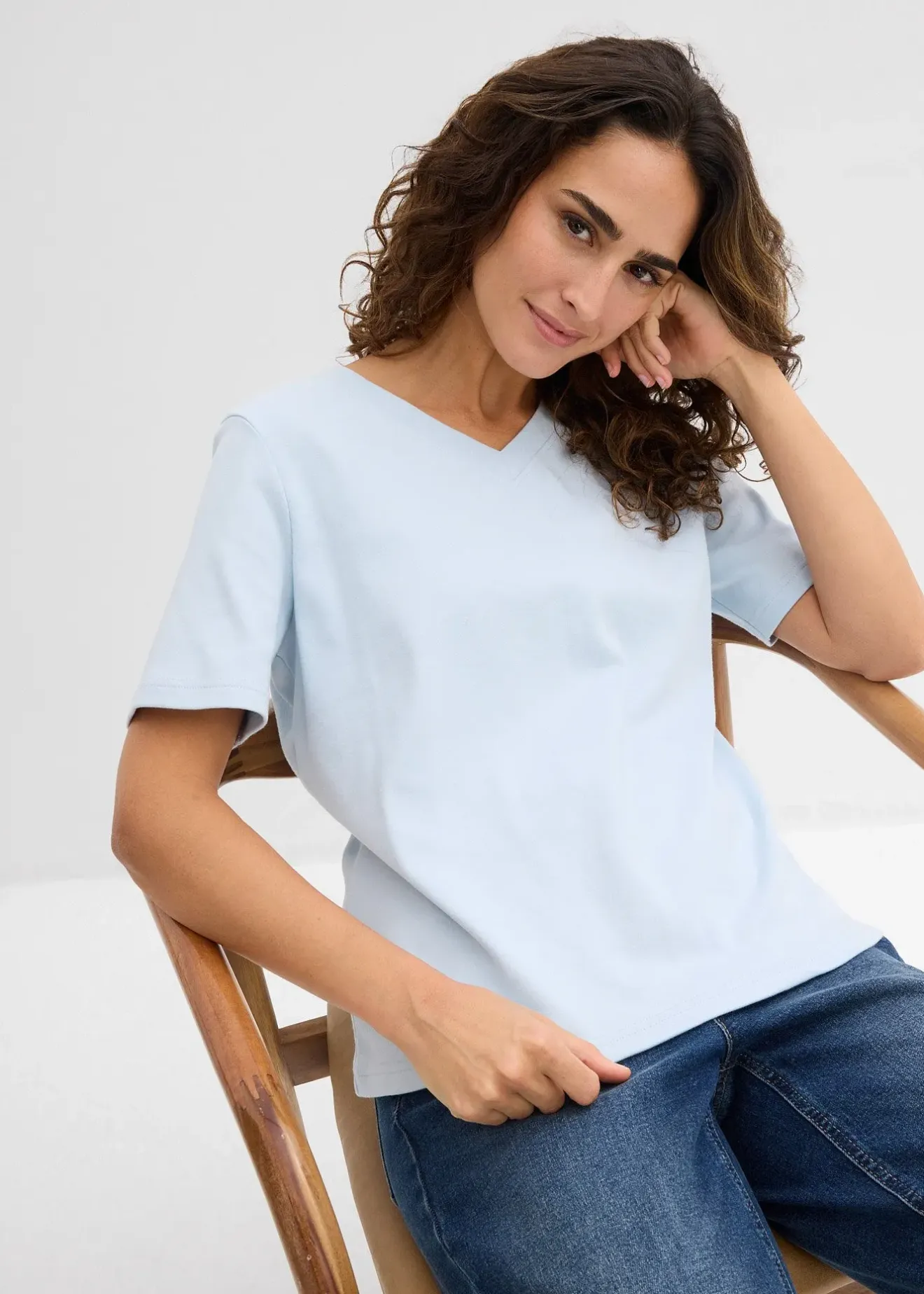 bonprix Lot de 2 T-shirts en jersey épais 100% coton|Femme Basiques|T-Shirts & Tops