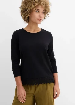 Femme bonprix T-Shirts & Tops|Lot de 2 T-shirts manches longues 100% coton