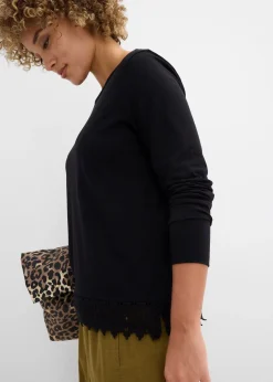 Femme bonprix T-Shirts & Tops|Lot de 2 T-shirts manches longues 100% coton