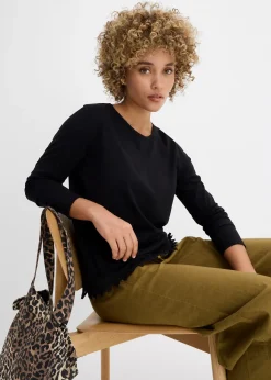 Femme bonprix T-Shirts & Tops|Lot de 2 T-shirts manches longues 100% coton