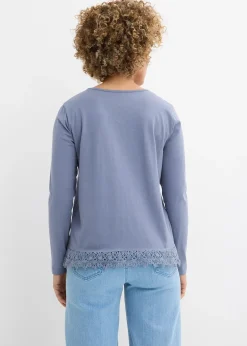 bonprix Lot de 2 T-shirts manches longues 100% coton|Femme T-Shirts & Tops