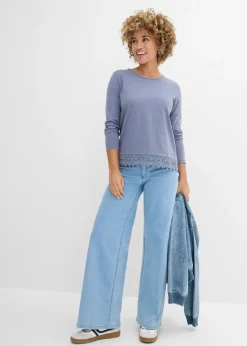 bonprix Lot de 2 T-shirts manches longues 100% coton|Femme T-Shirts & Tops