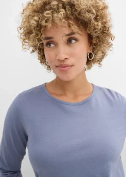 bonprix Lot de 2 T-shirts manches longues 100% coton|Femme T-Shirts & Tops