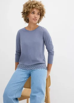 bonprix Lot de 2 T-shirts manches longues 100% coton|Femme T-Shirts & Tops