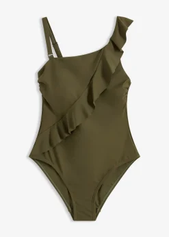 bonprix Maillot 1 pièce asymétrique à bretelle amovible|Femme Maillots 1 Pièce