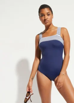 bonprix Maillot 1 pièce sculptant à bretelles larges, maintien modéré|Femme Maillots De Bain Gainants|Maillots 1 Pièce