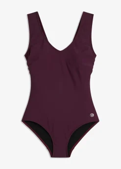 bonprix Maillot 1 pièce sculptant à col en V, maintien modéré|Femme Maillots De Bain Sport|Maillots De Bain Gainants