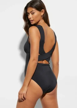 Femme bonprix Maillots De Bain Gainants|Maillots 1 Pièce|Maillot 1 pièce sculptant à col en V, maintien modéré