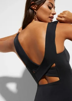 Femme bonprix Maillots De Bain Gainants|Maillots 1 Pièce|Maillot 1 pièce sculptant à col en V, maintien modéré