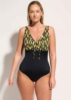 bonprix Maillot 1 pièce sculptant à bretelles larges, maintien modéré|Femme Maillots De Bain Gainants|Maillots 1 Pièce