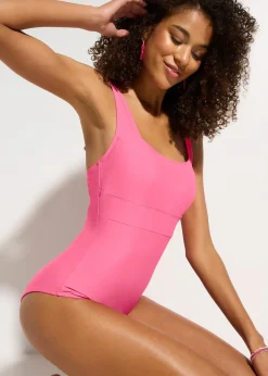 bonprix Maillot 1 pièce sculptant à encolure carrée, maintien modéré|Femme Maillots De Bain Gainants|Maillots 1 Pièce