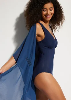 Femme bonprix Maillots De Bain Gainants|Maillots 1 Pièce|Maillot 1 pièce sculptant à col en V, maintien modéré