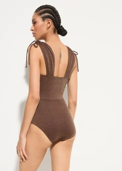 bonprix Maillot 1 pièce sculptant brillant, maintien léger|Femme Maillots De Bain Gainants|Maillots 1 Pièce