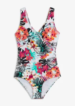 bonprix Maillot 1 pièce sculptant effet croisé, maintien modéré|Femme Maillots De Bain Gainants|Maillots 1 Pièce