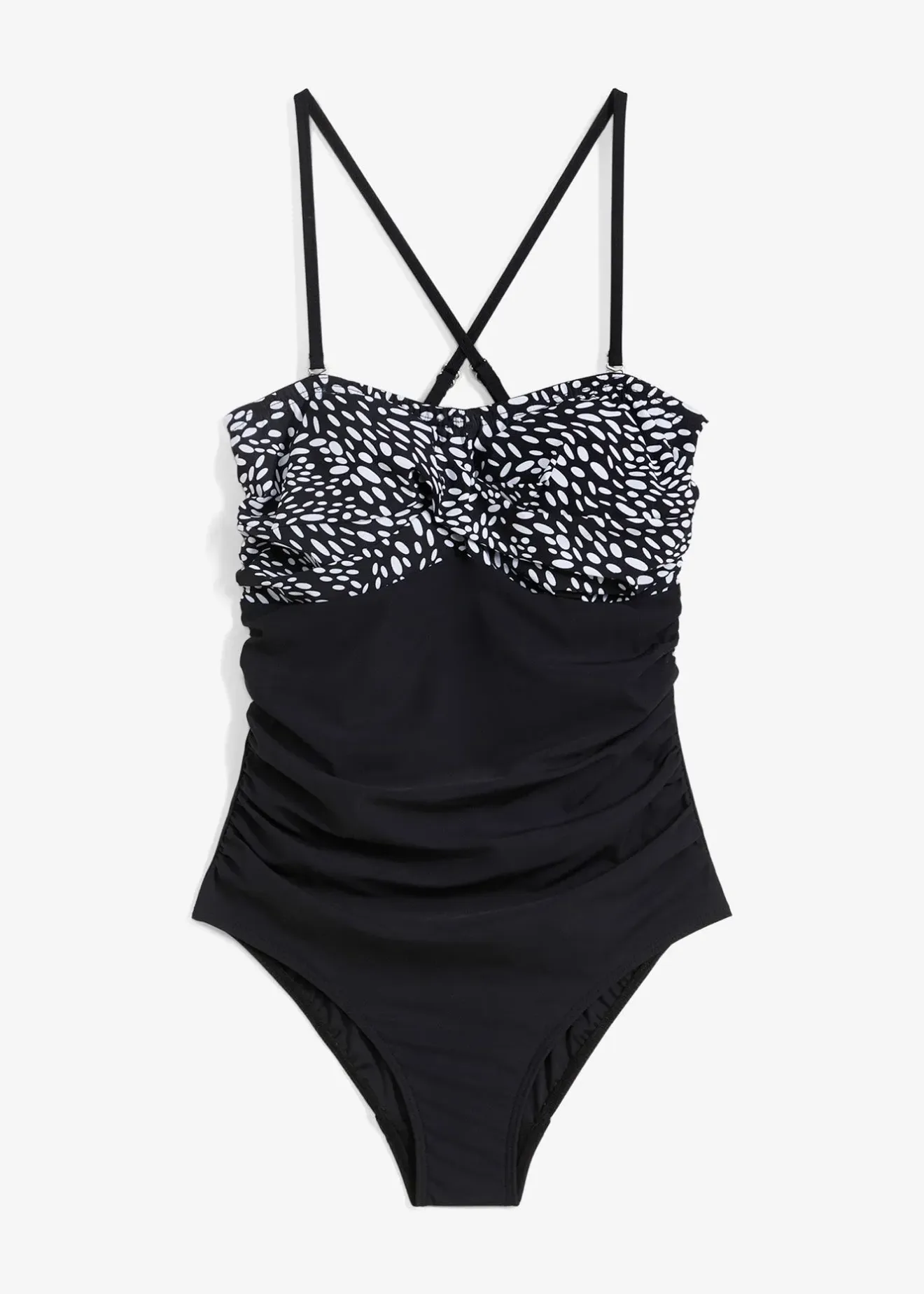 bonprix Maillot 1 pièce sculptant effet croisé, maintien modéré|Femme Maillots De Bain Gainants|Maillots 1 Pièce