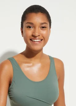 bonprix Maillot 1 pièce sculptant, maintien léger, avec plis décoratifs|Femme Maillots De Bain Gainants|Maillots 1 Pièce