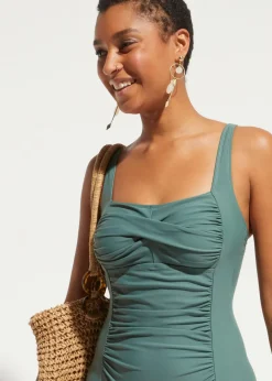 bonprix Maillot 1 pièce sculptant style croisé, maintien modéré|Femme Maillots De Bain Gainants|Maillots 1 Pièce