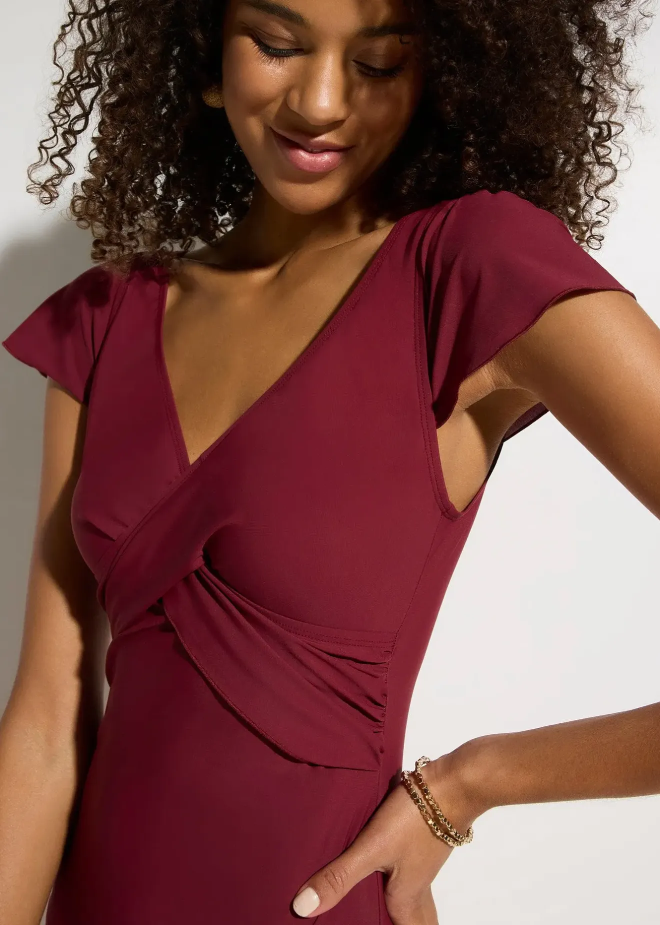 bonprix Maillot 1 pièce sculptant style croisé, maintien léger|Femme Maillots De Bain Gainants|Maillots 1 Pièce