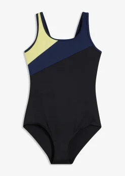 bonprix Maillot de natation séchage rapide avec empiècements contrastants|Femme Maillots De Bain Sport|Maillots 1 Pièce