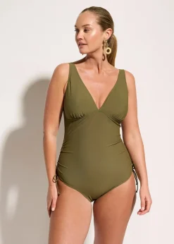 bonprix Maillot 1 pièce sculptant avec laçages, maintien léger|Femme Maillots De Bain Gainants|Maillots 1 Pièce