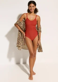 bonprix Maillot 1 pièce sculptant avec laçages|Femme Maillots De Bain Gainants|Maillots 1 Pièce