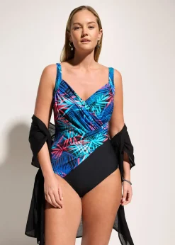 bonprix Maillot 1 pièce sculptant croisé, maintien léger|Femme Maillots De Bain Gainants|Maillots 1 Pièce