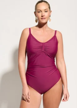 bonprix Maillot sculptant à fronces, maintien modéré|Femme Maillots De Bain Gainants|Maillots 1 Pièce