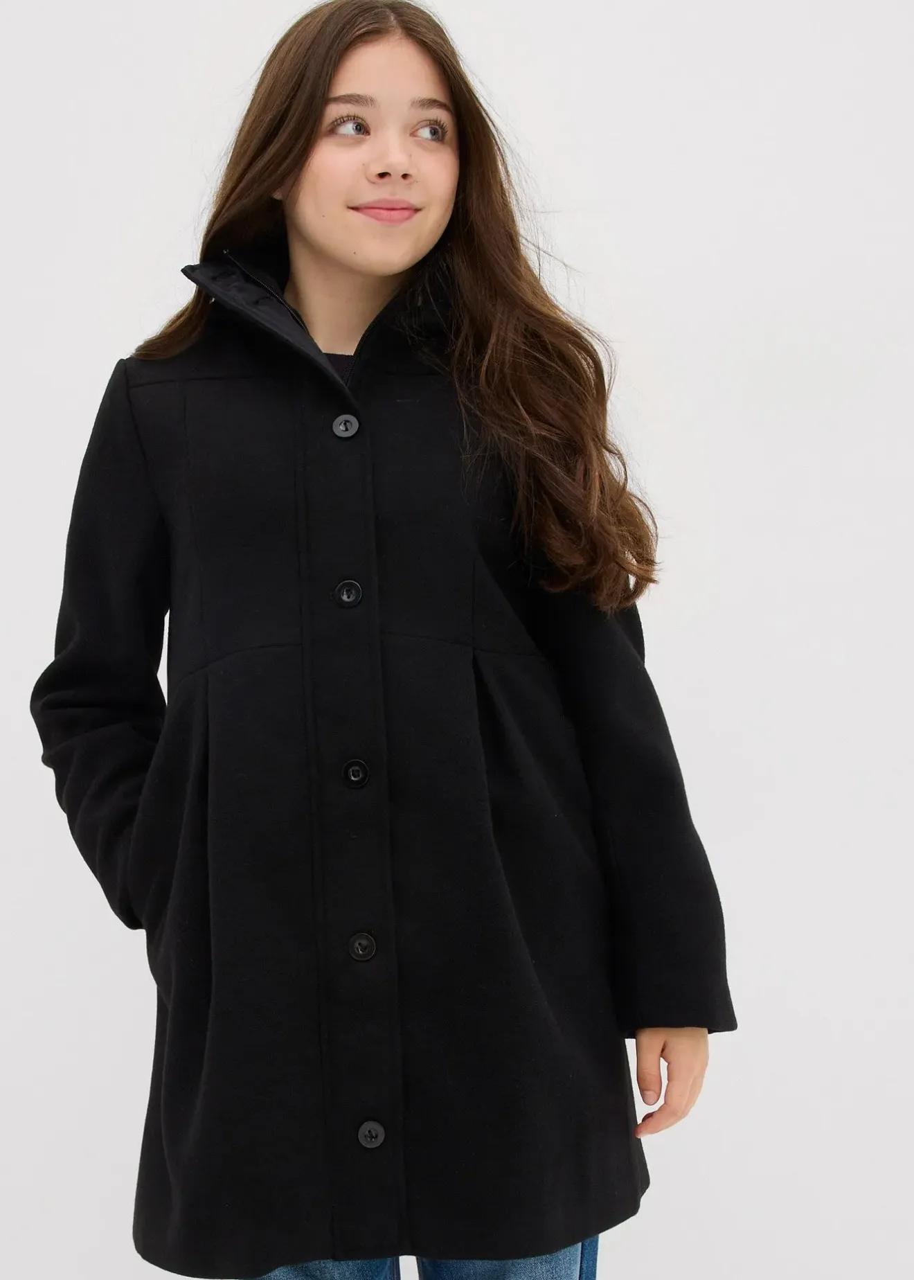 Enfant bonprix Vêtements Enfant|Filles 9-16 Ans·Vestes Outdoor|Manteau à capuche et pinces, forme trapèze