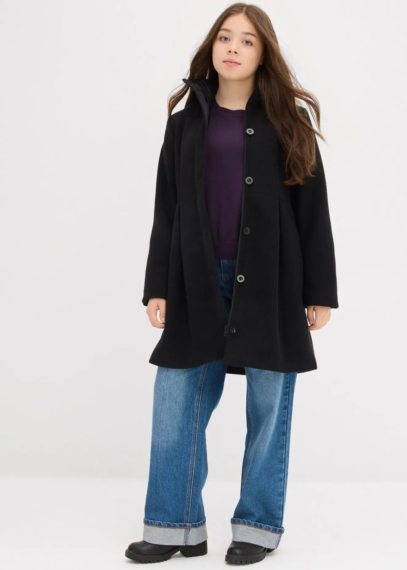 Enfant bonprix Vêtements Enfant|Filles 9-16 Ans·Vestes Outdoor|Manteau à capuche et pinces, forme trapèze