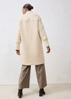 bonprix Manteau à empiècement en maille|Femme Vestes & Manteaux