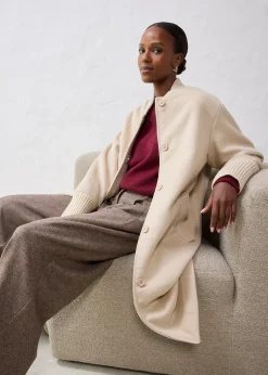 bonprix Manteau à empiècement en maille|Femme Vestes & Manteaux