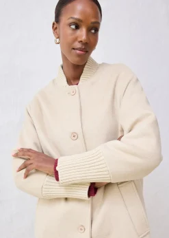 bonprix Manteau à empiècement en maille|Femme Vestes & Manteaux