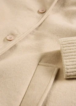 bonprix Manteau à empiècement en maille|Femme Vestes & Manteaux