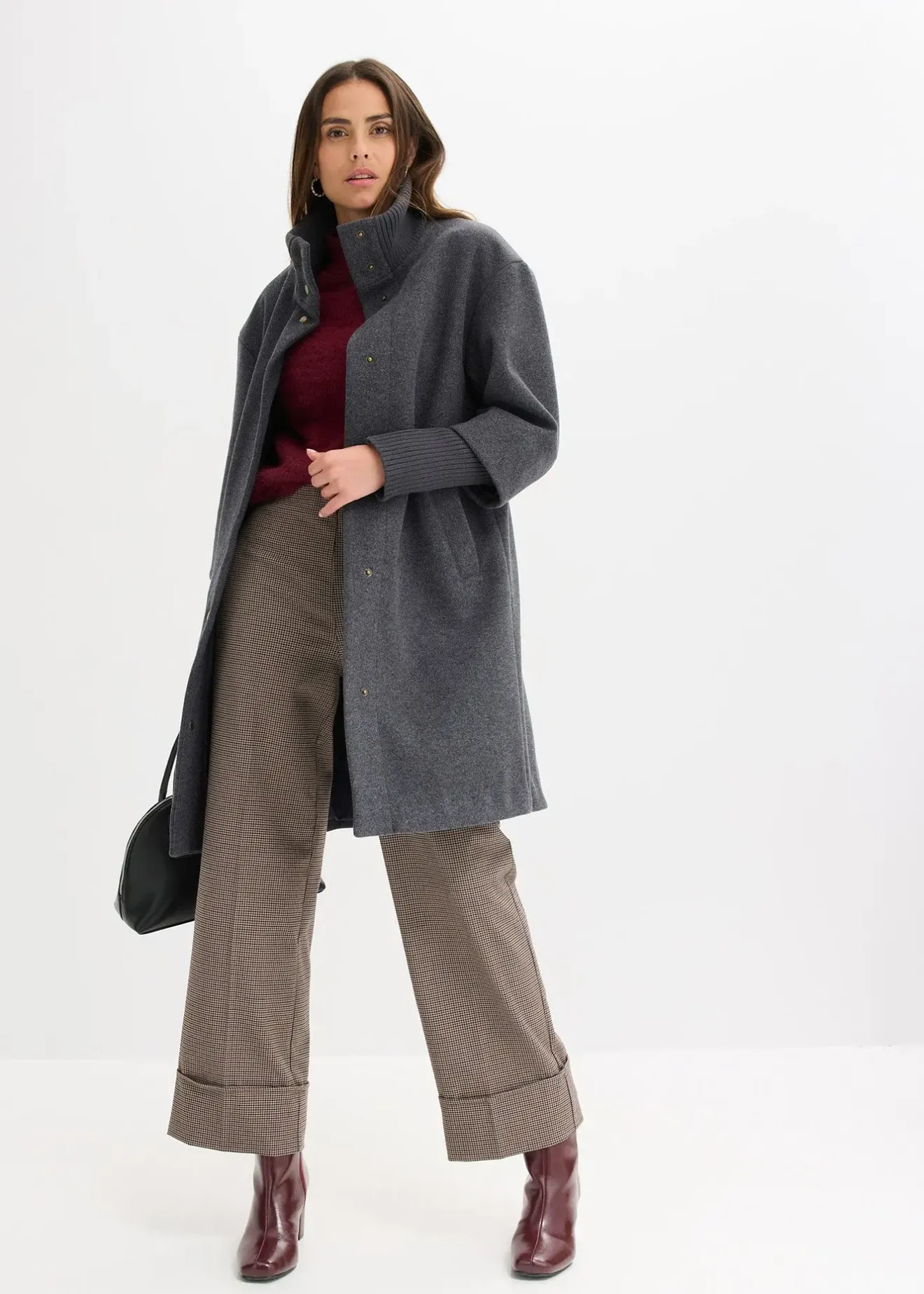 bonprix Manteau court aspect laine|Femme Vestes & Manteaux