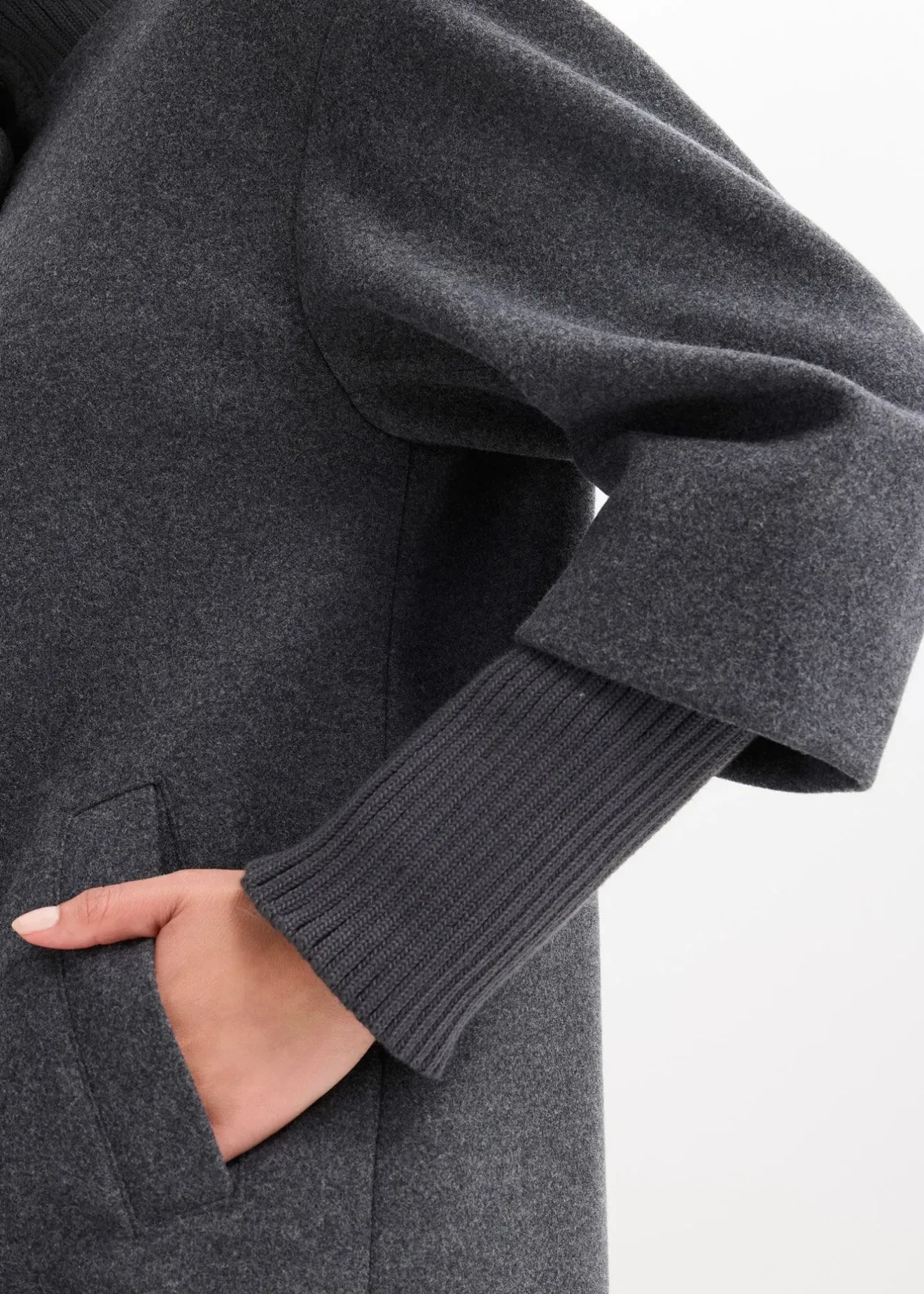 bonprix Manteau court aspect laine|Femme Vestes & Manteaux