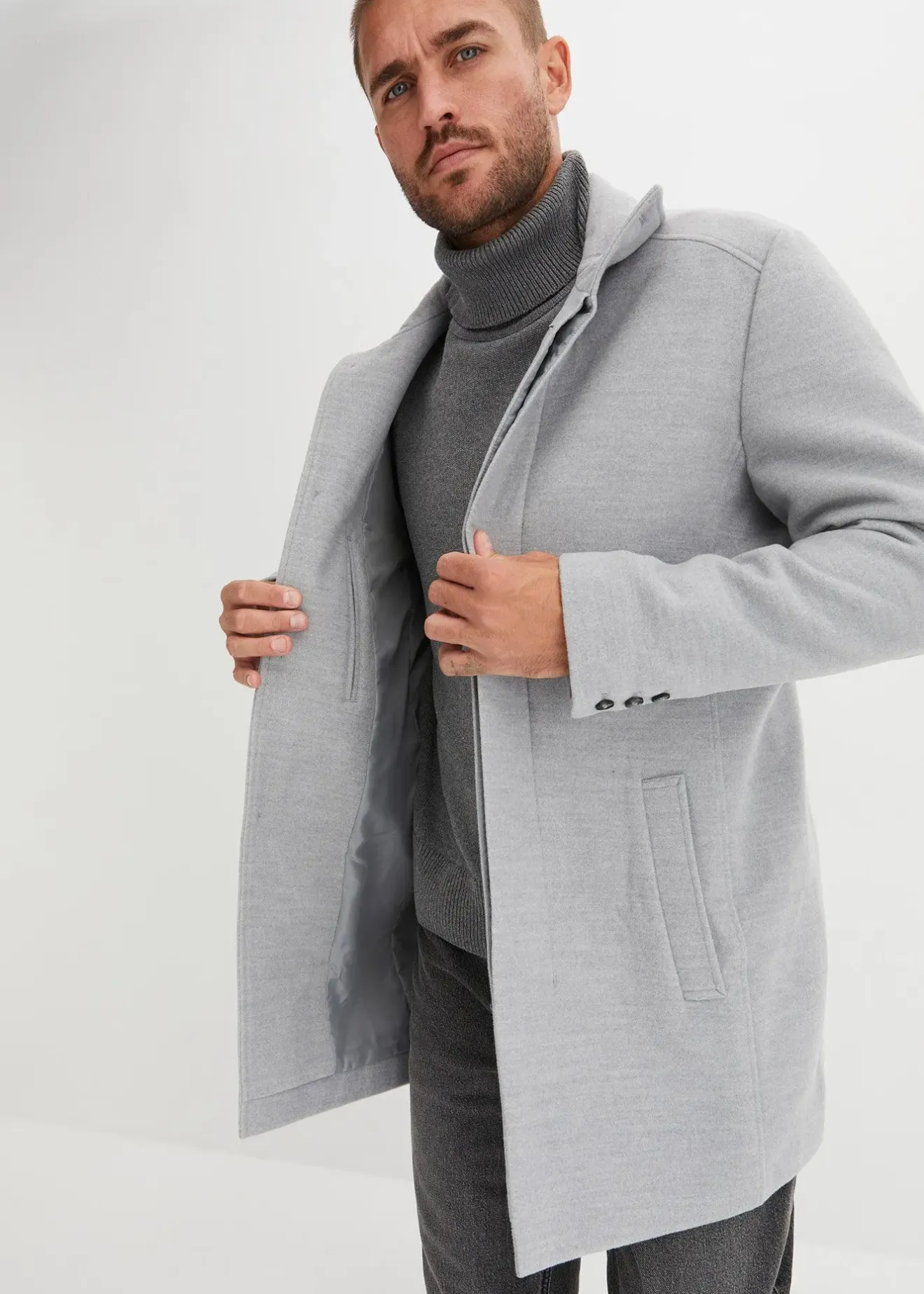 Homme bonprix Vestes|Manteau court aspect laine