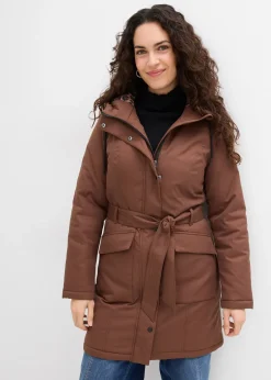 bonprix Manteau court déperlant avec ceinture et doublure léopard|Femme Vestes & Manteaux