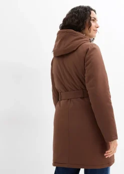bonprix Manteau court déperlant avec ceinture et doublure léopard|Femme Vestes & Manteaux