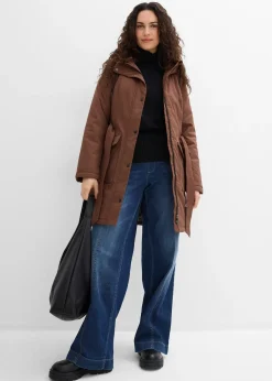 bonprix Manteau court déperlant avec ceinture et doublure léopard|Femme Vestes & Manteaux