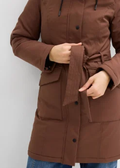 bonprix Manteau court déperlant avec ceinture et doublure léopard|Femme Vestes & Manteaux