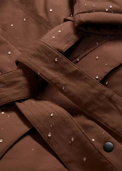 bonprix Manteau court déperlant avec ceinture et doublure léopard|Femme Vestes & Manteaux