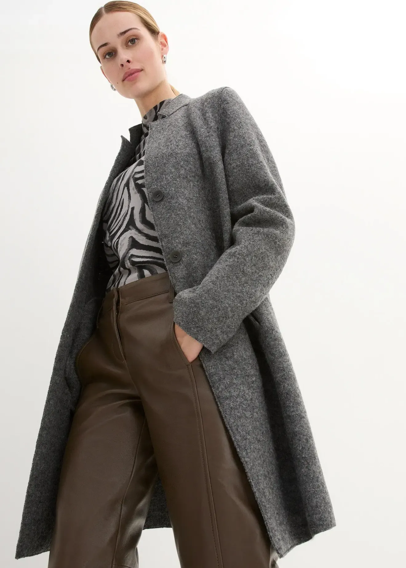 bonprix Manteau court en laine|Femme Premium|Vestes & Manteaux