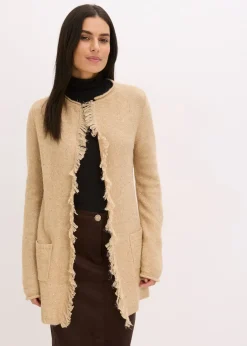 bonprix Manteau court en maille avec sequins et fil brillant|Femme Maille|Pulls & Gilets