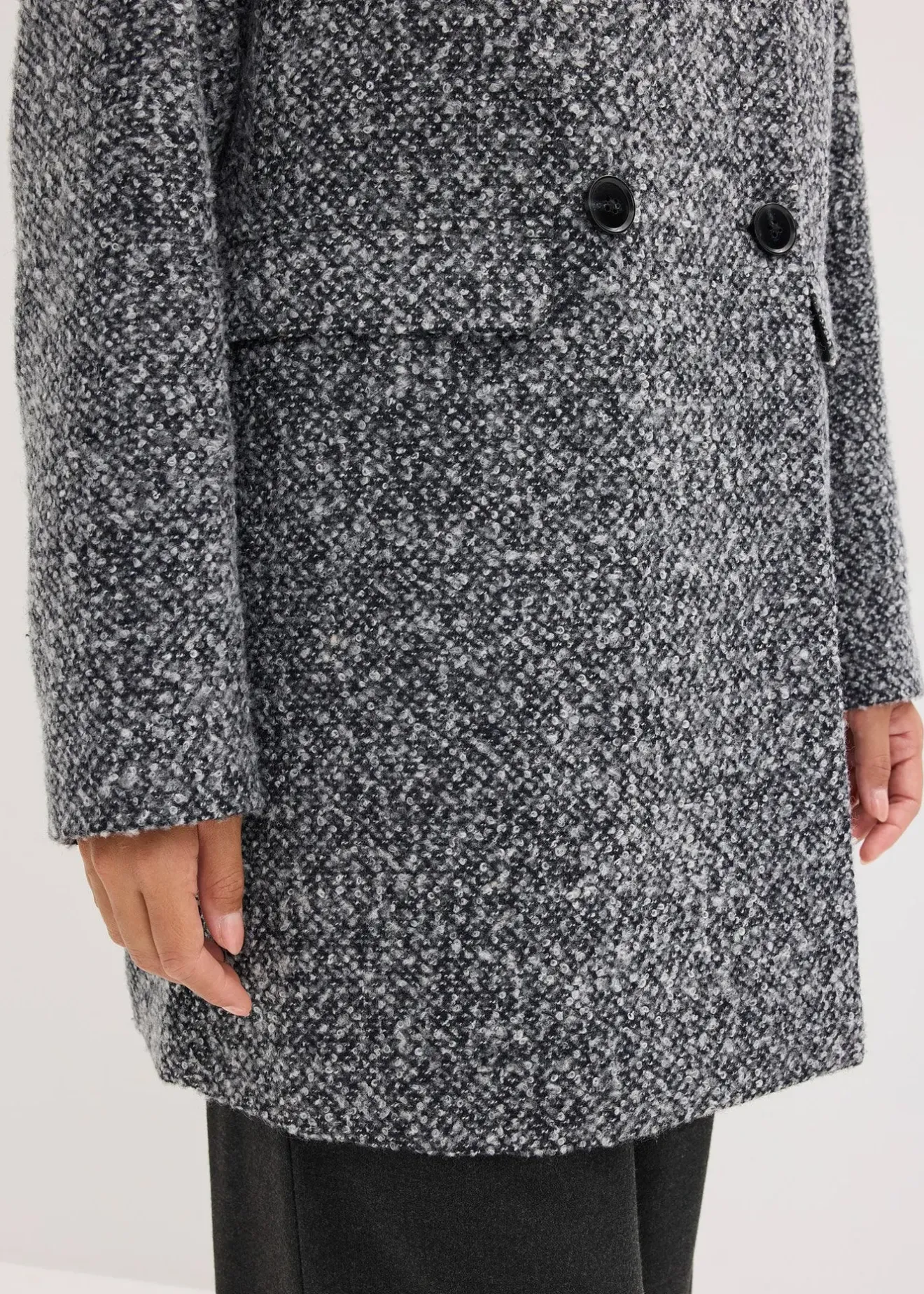 bonprix Manteau court et oversize, aspect chiné|Femme Vestes & Manteaux