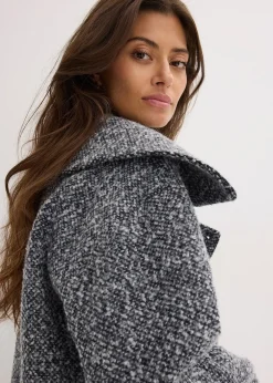 bonprix Manteau court et oversize, aspect chiné|Femme Vestes & Manteaux