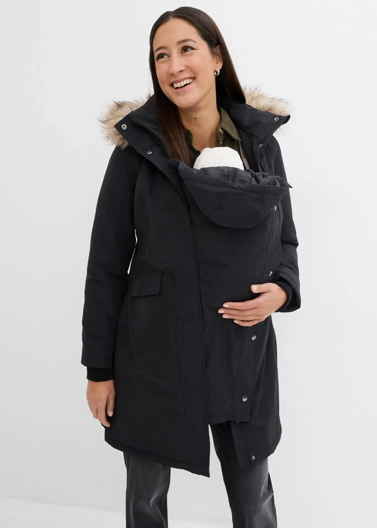 bonprix Manteau de grossesse 3-en-1 coupe-vent et imperméable avec fonction portage|Femme Femme Enceinte